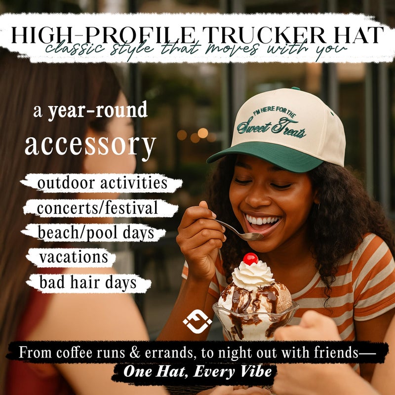 فنكي جونك قبعة Snapback كلاسيكية بلونين - أنا هنا من أجل الحلوى - أخضر/بيج - Image 4